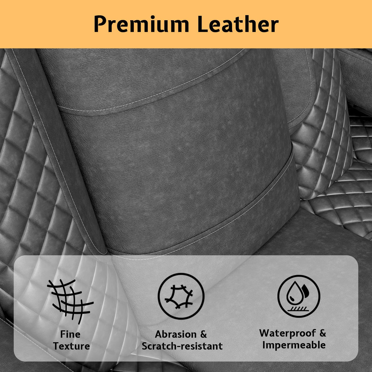 Jocisland Home Theater Seating, Movie Loveseat Recliner Chair with USB Wireless Charging, 3 Theatre Seats Couch Sofa for Media Room w/Electric Headrest, LED Light, Fold Down Table Jocisland