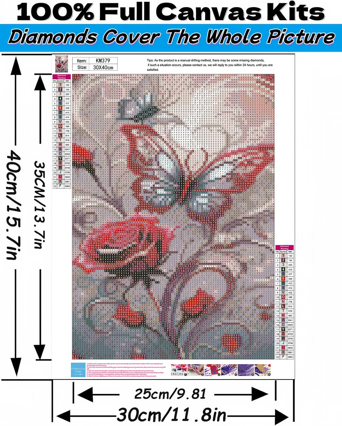 3PCS 5D Diamond Art Kits for Adults Beginners,Flower Butterfly DIY Full Round Drill Diamond Painting Kits, Paint by Diamonds Dots Gem Art Crystal Easy,Home Wall Decor 12X12 Inch Acelii