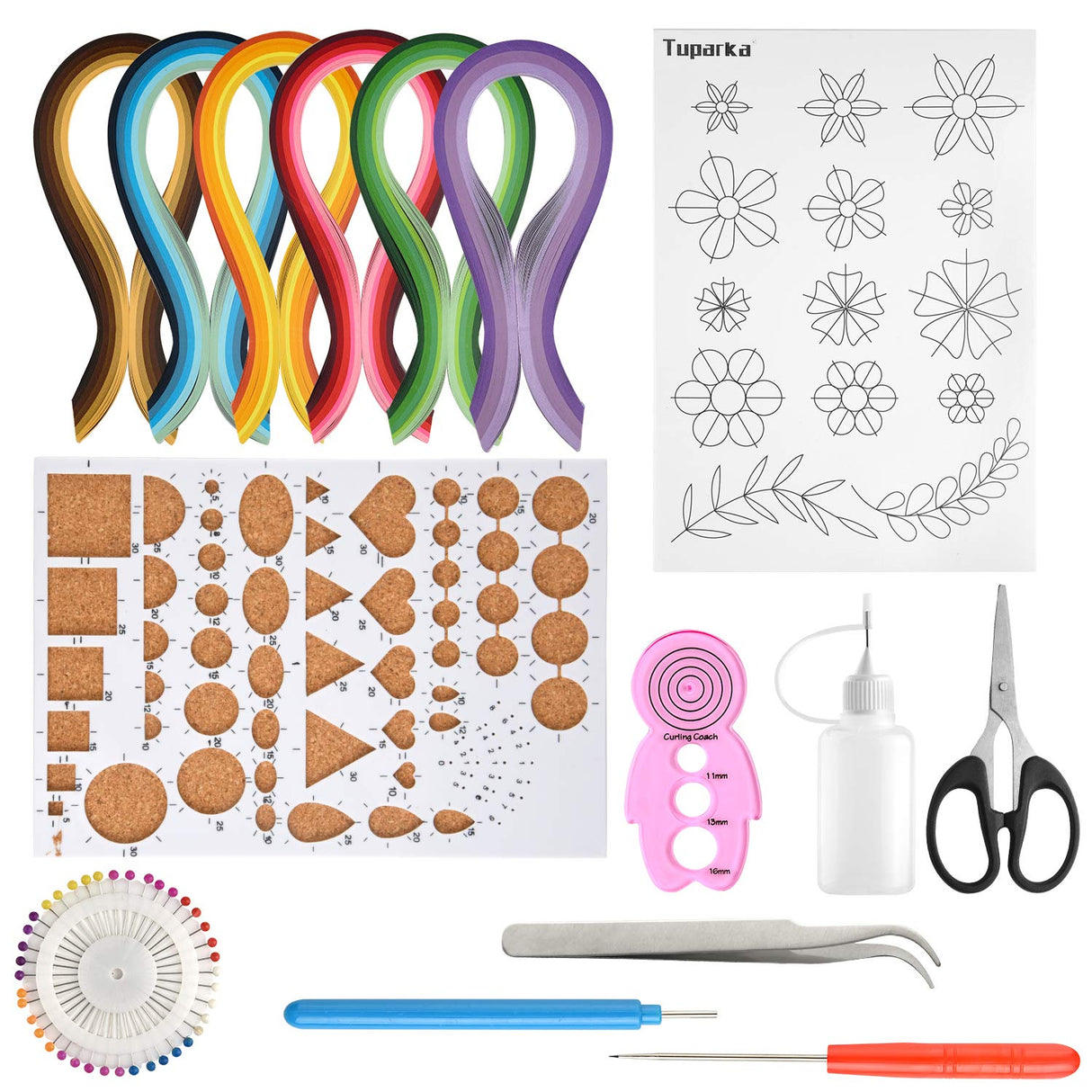 TUPARKA 15 PCS Paper Quilling Kits with 29 Colors 600 Strips Quilling Paper DIY Design Drawing Handcraft Tool TUPARKA