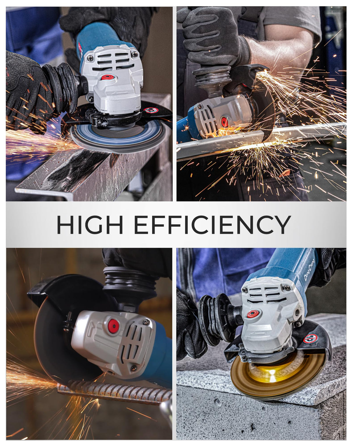 DongCheng 9.2 Amp Power Angle Grinders, 4-1/2 in., 11800RPM, Tool-Free Guard, Electric Metal Grinder Tool, Small Corded Angle Grinder, Paddle Switch, Shockproof Handle for Cutting, Grinding, Polishing Dong Cheng