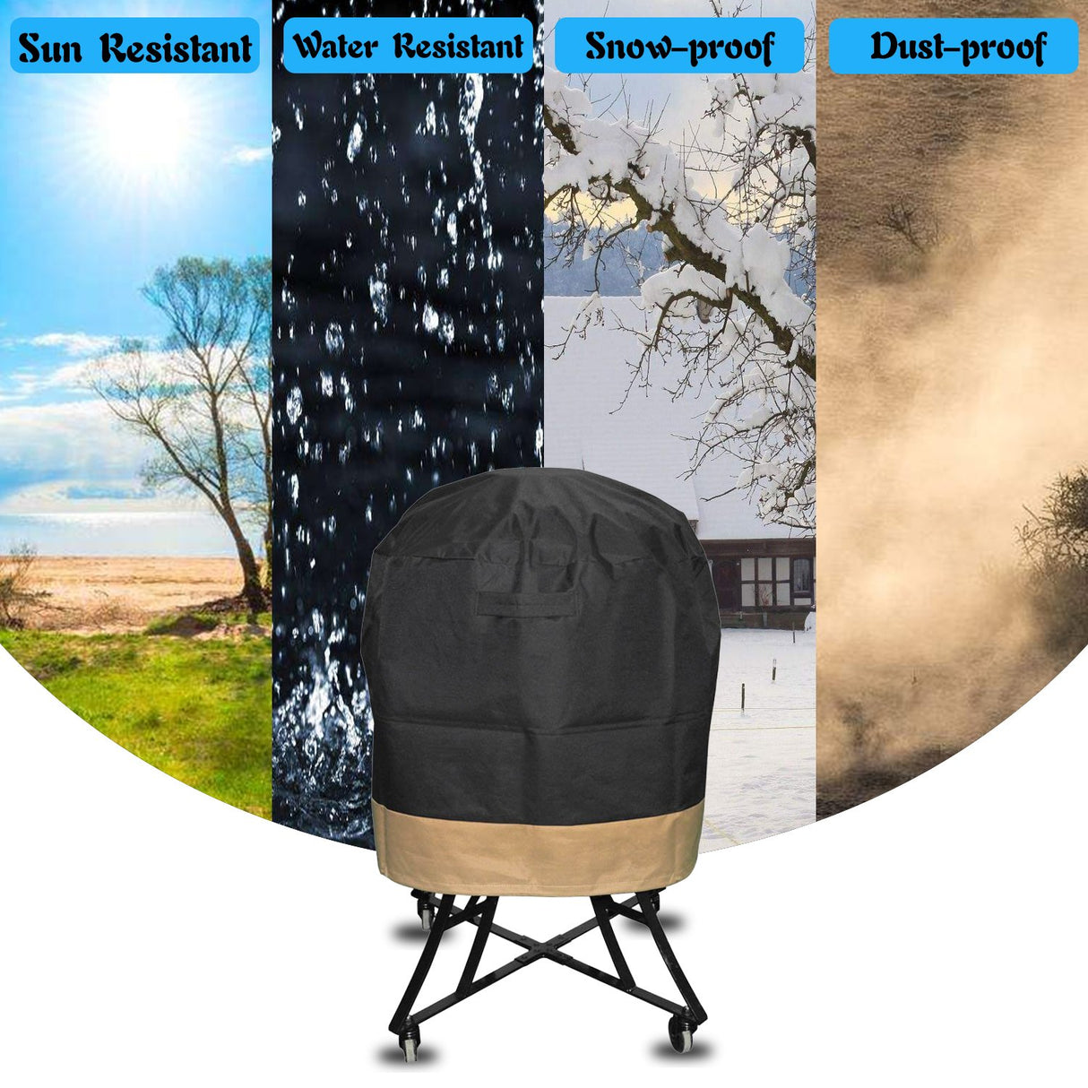 Onlyfire Kamado Grill Cover Fits for Large Big Green Egg,Kamado Joe Classic,Large Grill Dome,Louisiana K22, and Others, 30" Dia X 24" H onlyfire