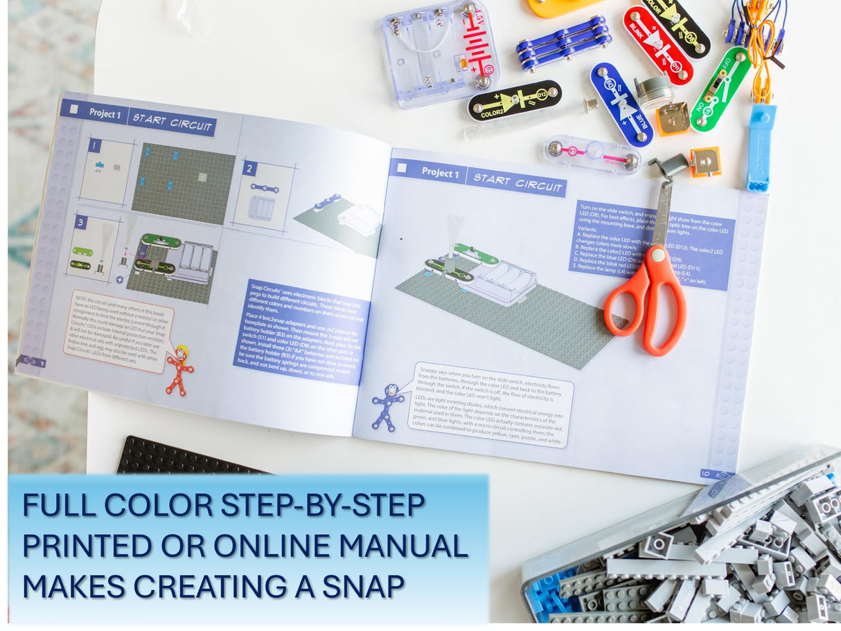 Snap Circuits BRIC: Structures | Brick & Electronics Exploration Kit | Over 20 Stem & Brick Projects | Full Color Project Manual | 20 Parts | 75 BRIC-2-Snap Adapters | 140+ BRICs Snap Circuits