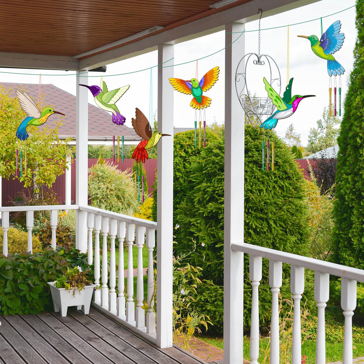 6 Pack Hummingbird Wind Chime Kit for Kids to Paint Make You Own Spring Wind Chimes Wooden Art Arts and Crafts Bird Ornaments Spring Smmer Party Decoration for Kids and Adults BAPHILE