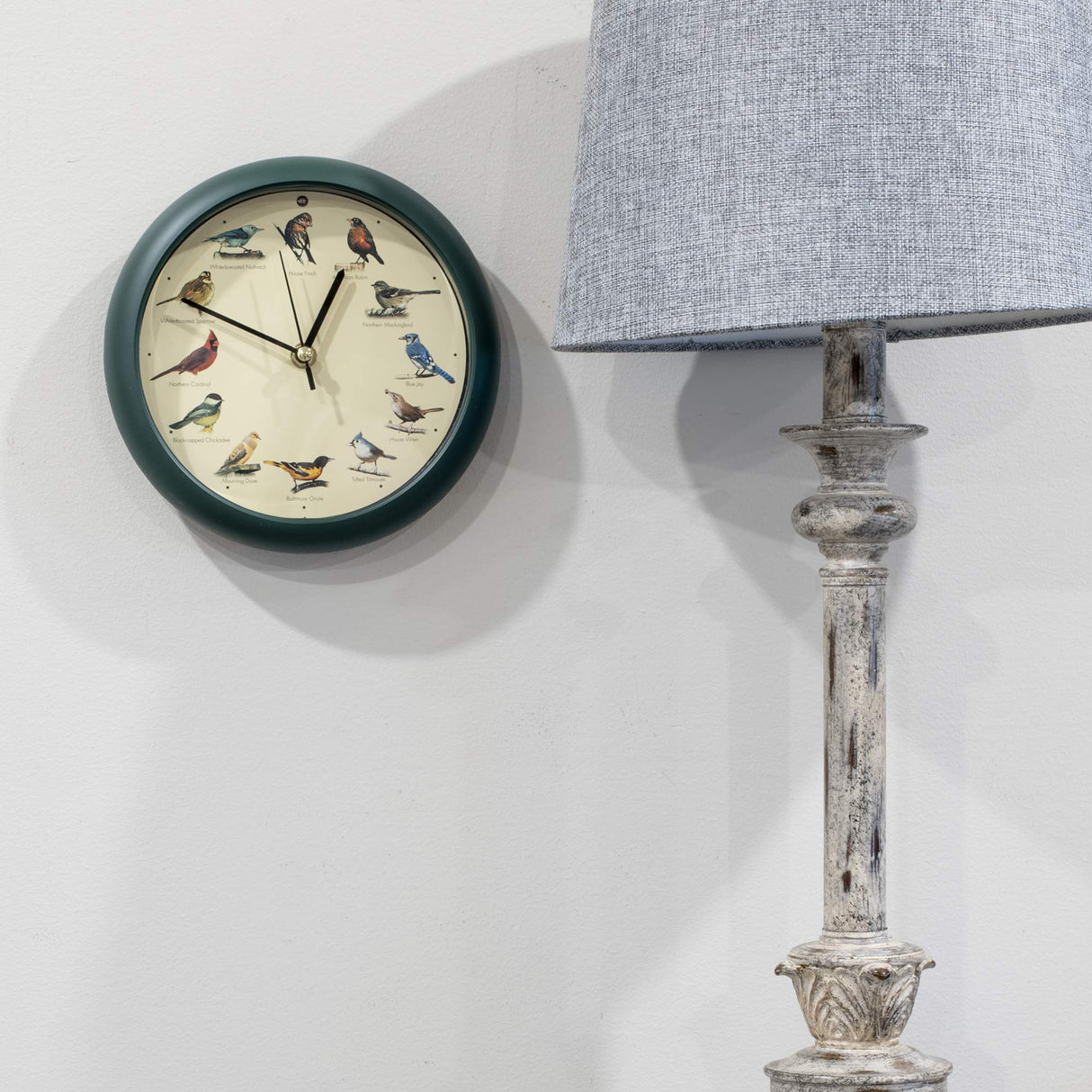 Mark Feldstein & Associates Original Singing Bird Wall/Desk Clock, 8 Inch Mark Feldstein & Associates