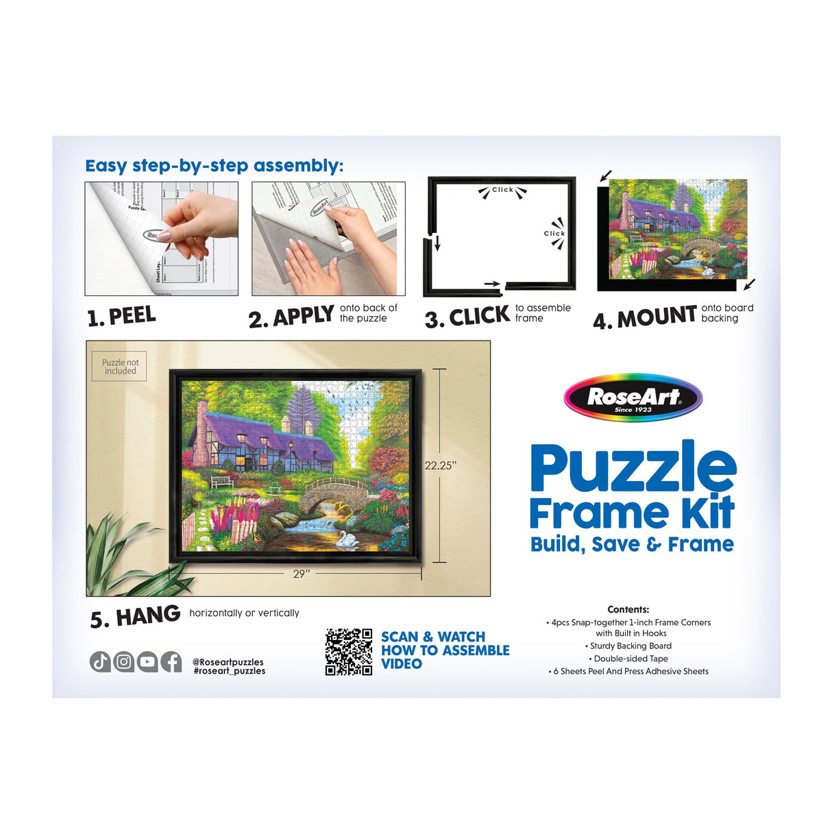 RoseArt Puzzle Frame Kit, A Great Way to Build, Save, Frame, Display and Preserve Your Favorite Jigsaw Puzzle RoseArt