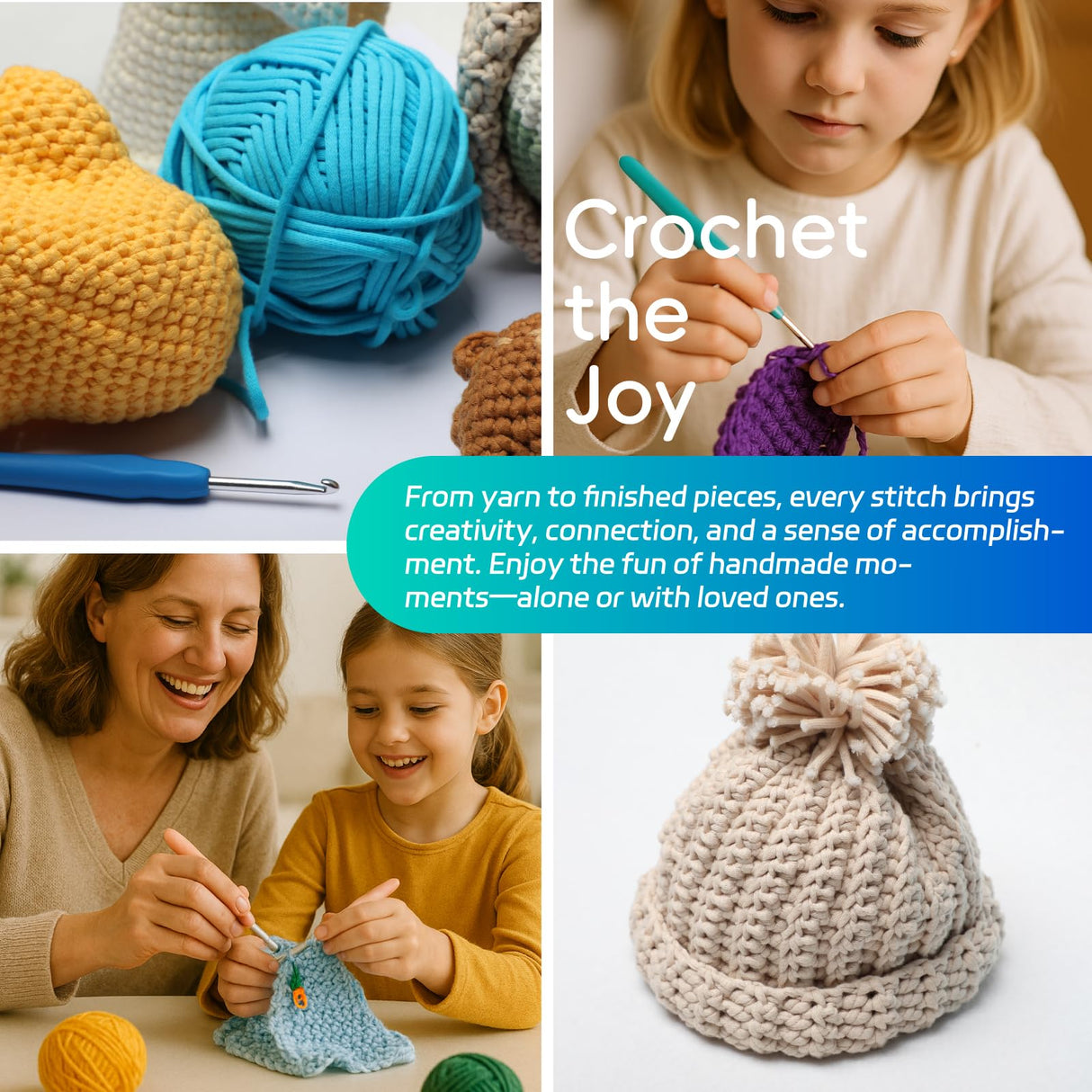 9PCS Ergonomic Crochet Hooks Set by Flickzo – Aluminum Crochet Hook Set with Soft Silicone Handles (2-6mm), Crochet Kit for Beginners with Crochet Tools & Knitting Accessories Flickzo