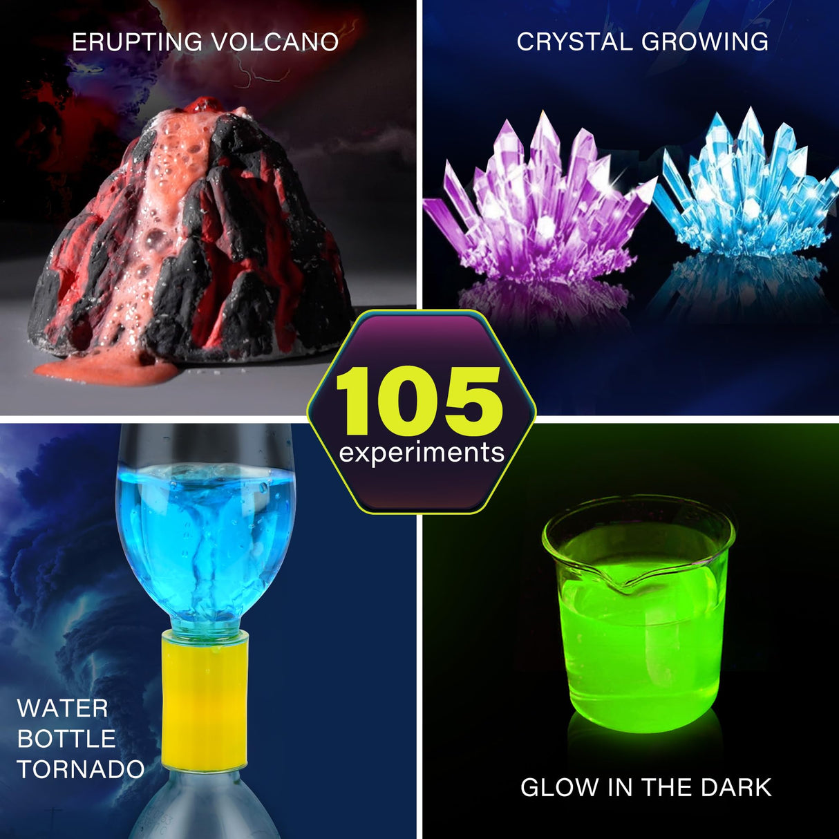 BenBen Science Kits for Kids Age 8-12, 105 Experiments Educational Toy, STEM Toys for 6 7 8 Year Old Boys Girls Birthday Gift, Science Kits for Kids Age 5-7, Chemistry Set for Homeschooling BenBen