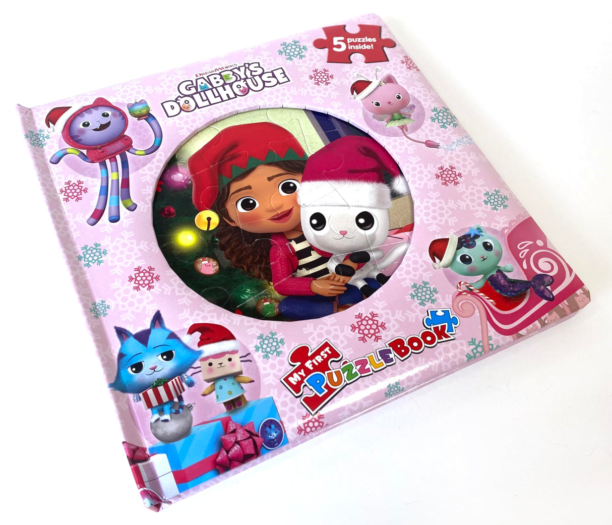 Gabby's Dollhouse Christmas My First Puzzle Book - Jigsaw Puzzles for kids, 10-page board book, 5 puzzles to enjoy Phidal