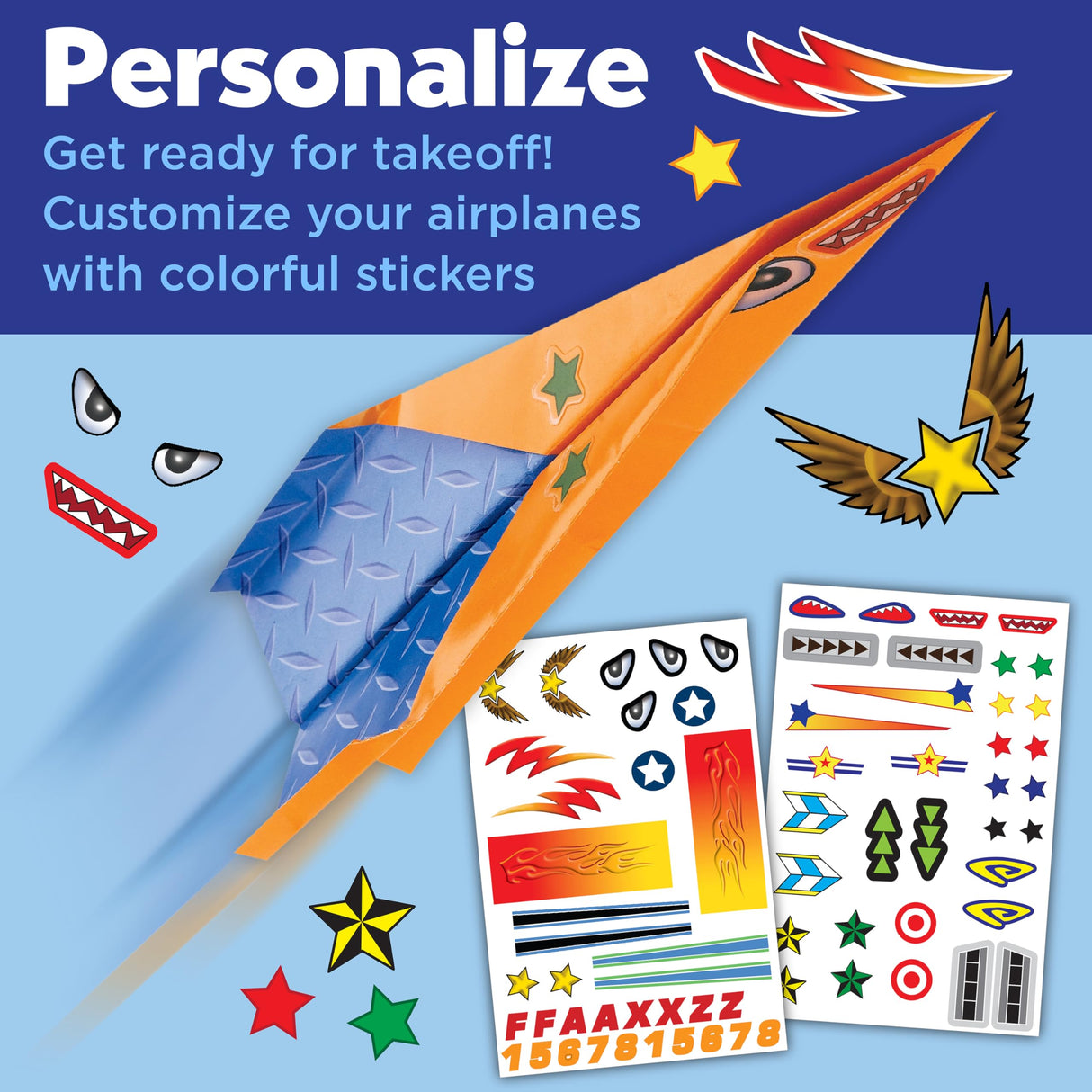Creativity for Kids Paper Airplane Squadron - Create 20 Paper Airplanes, Crafts for Boys and Girls, Stocking Stuffers and Gift for Boys, Kids Activities (Ages 6+) Faber-Castell