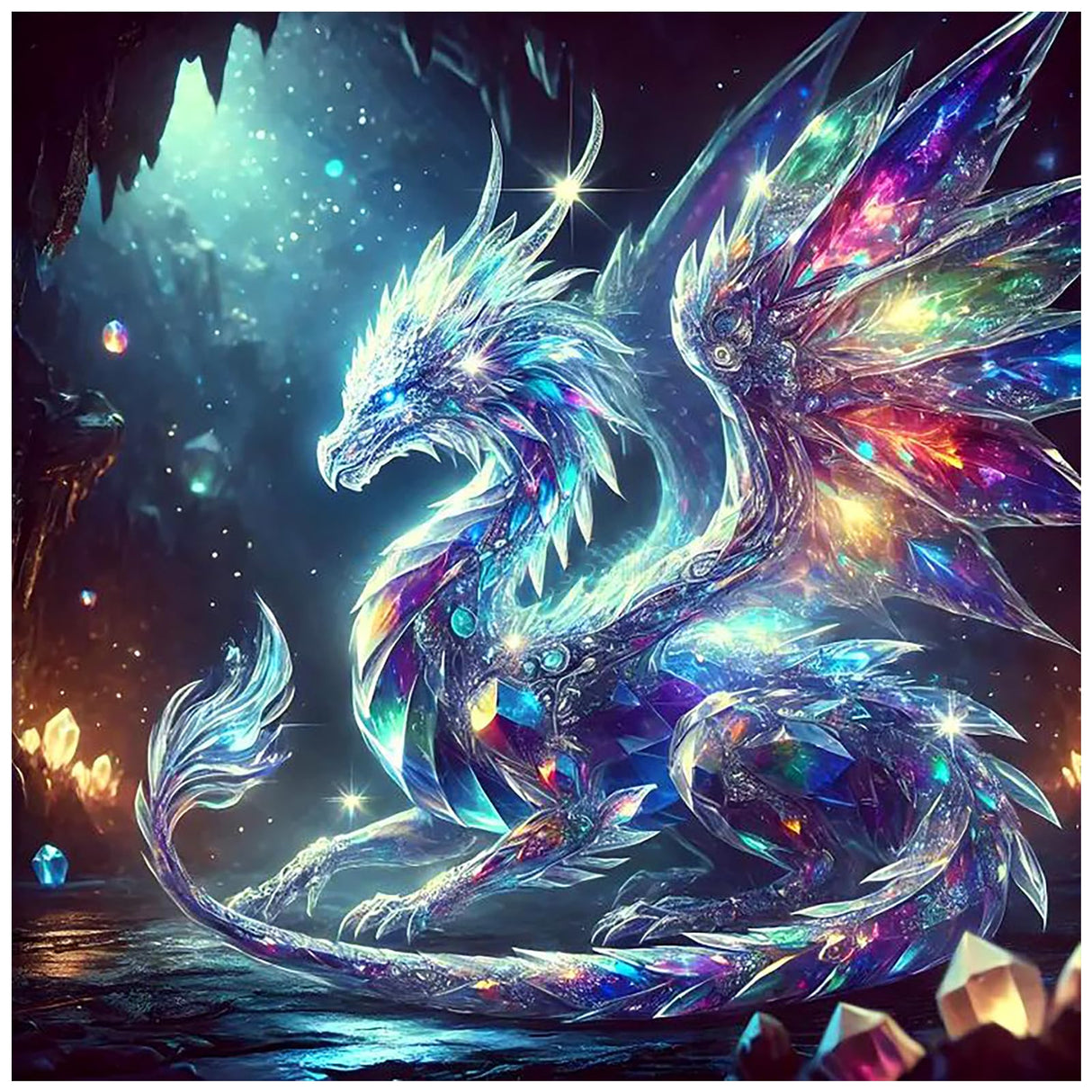 Lophomie Diamond Art Kits for Adults, 5D DIY Dragon Diamond Painting Kits for Adults Beginners, Diamond Dots Kits Gem Arts Crafts for Home Wall Decor 14x14 Inch Lophomie