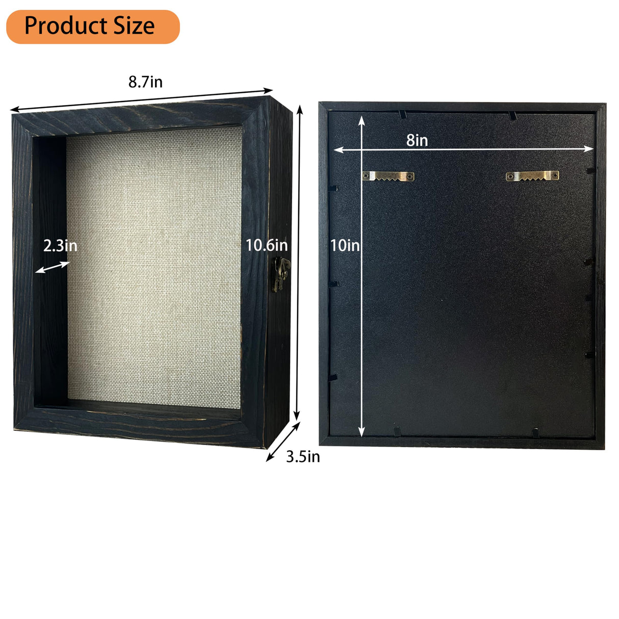 8x10 Pet Memorial Shadow Box Frame Paw Print Kit Solid Wood Pet Frame Black Dog Memorial Gifts for Loss of Dog Houstimi