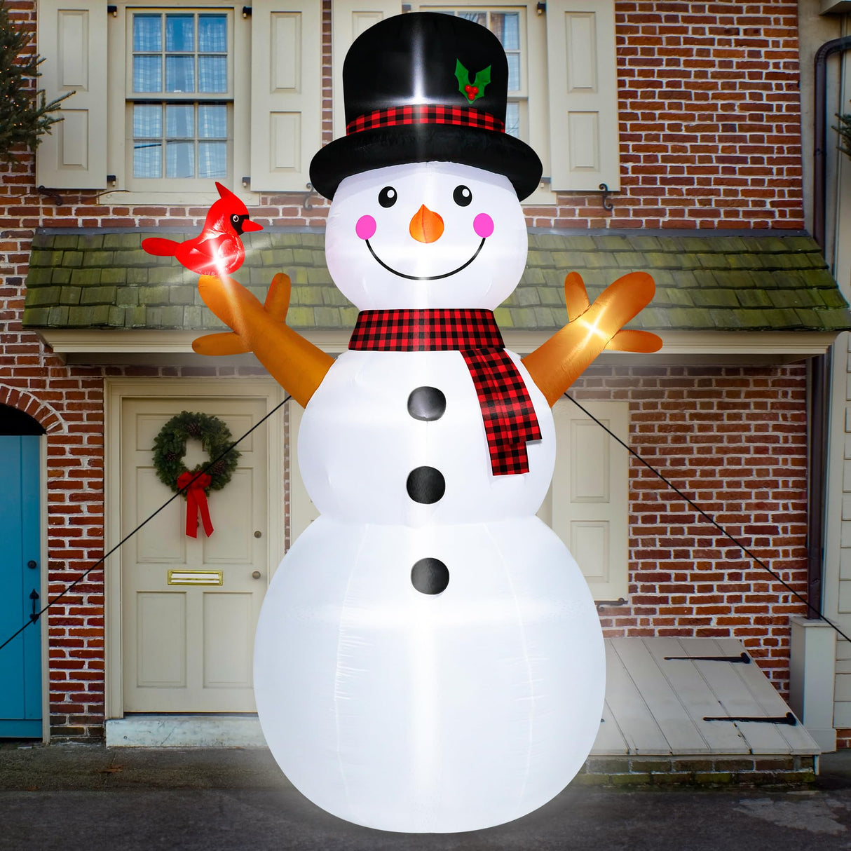 12FT Christmas Snowman Inflatables, Huge Blow Up Snowman Inflatables Decor, Lighted Christmas Outdoor Inflatable Decorations, Xmas Inflatables Snowman for Lawn Yard Holiday Party Melisheer