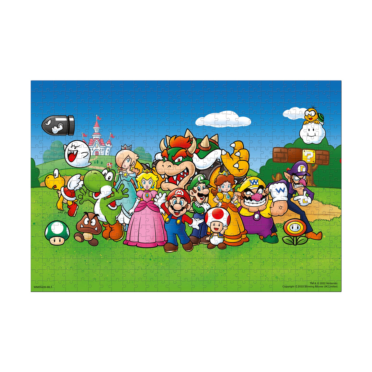 Winning Moves Super Mario and Friends 500 Piece Jigsaw Puzzle Game, Piece Together Mario, Luigi, Yoshi, Bowser and Toad, Gift and Toy for Ages 10 Plus Winning Moves