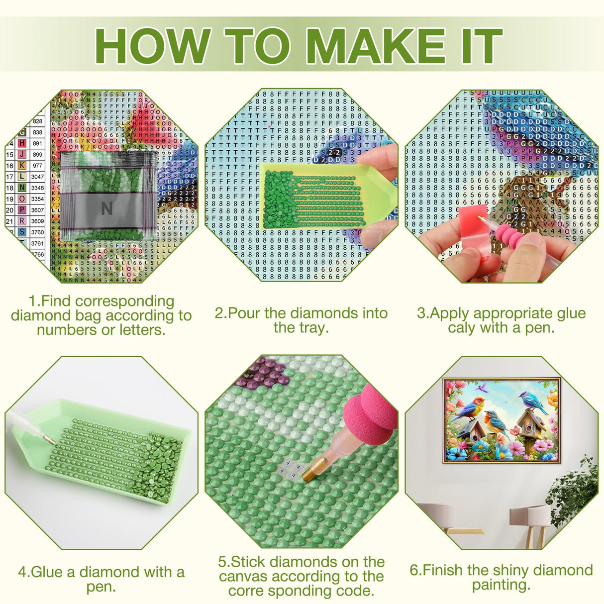 MEIYUDA Birds Diamond Painting Kits for Adults, 5D Flowers Bird Diamond Art Kits for Beginners, Birdhouse DIY Full Diamonds Art Painting Kit for Home Wall Decor Present 12x16inch MEIYUDA