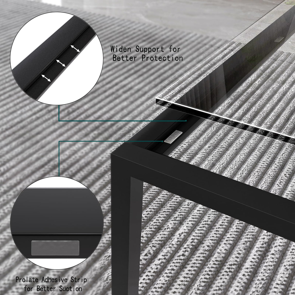 Glass Coffee Table Modern Center Table,Minimalist Coffee Table Sofa Side Tea Table for Living Room,Tempered Glass-top with Sturdy Metal Frame, Easy Assembly,26.4 x 26.4 x 15.7 Inches, Black Easy Paws