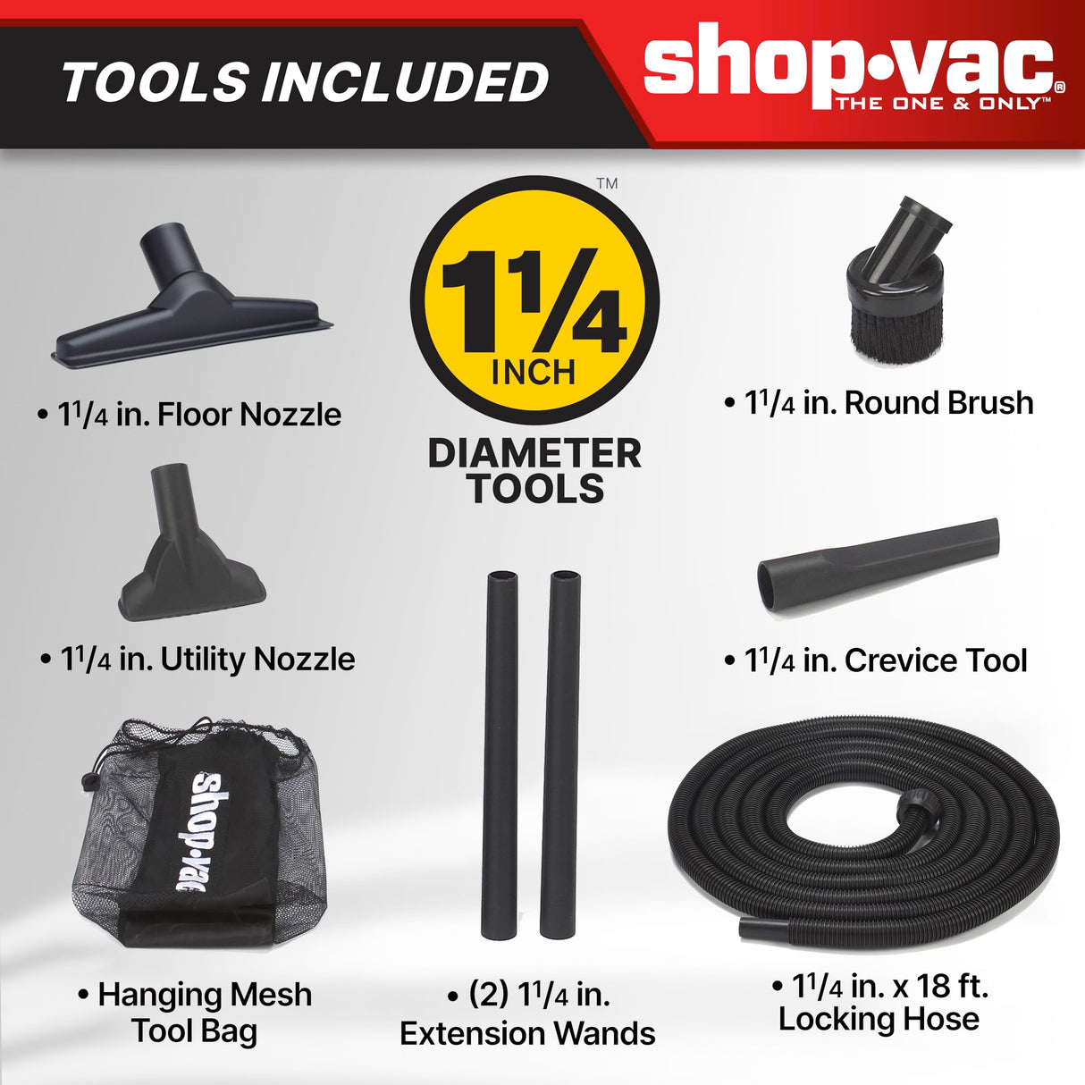 Shop-Vac 9522205 5 Gallon 5.5 Hangup Vacuum, Wet/Dry, Wall Mount, 5, Black Shop-Vac