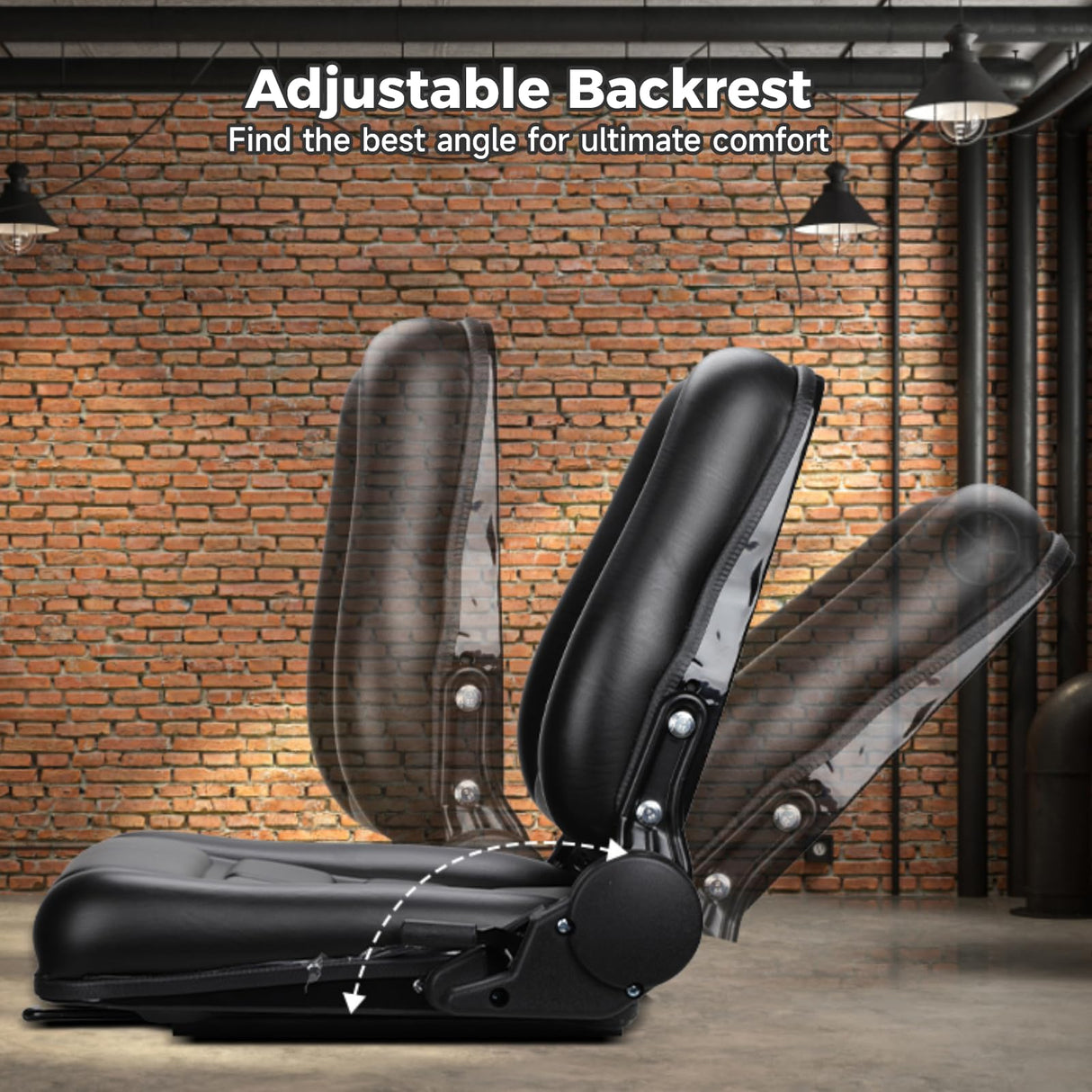 yeesport Universal Forklift Seat, Fold Down Forklift Seat with Adjustable Angle Backrest, Comfortable Leather Seat with High Resilience Sponge Filling, Seat for Dozers Excavators Tractors yeesport