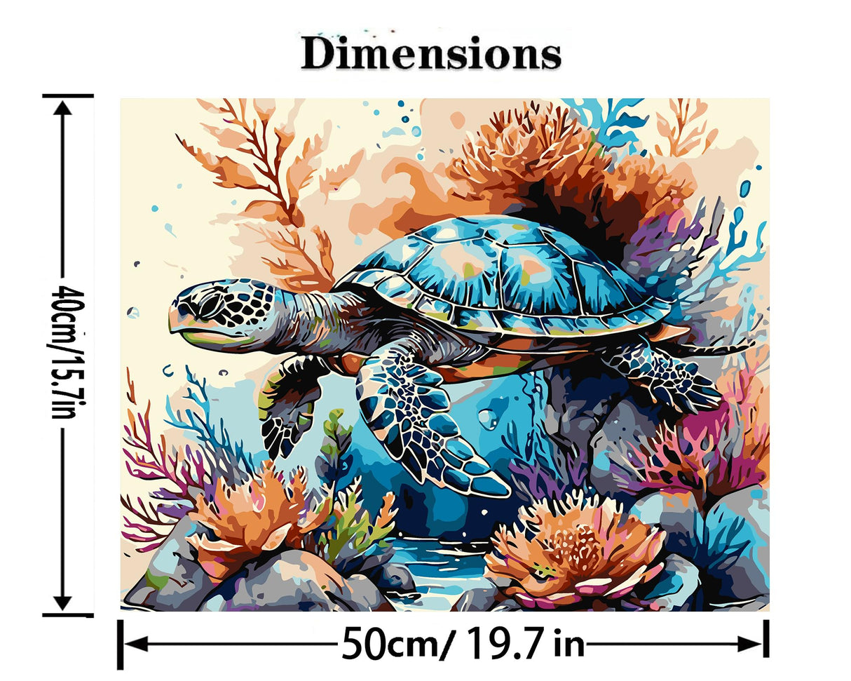 GXGLLPZBY Sea Turtle Paint by Numbers Kit for Adults Beginner,DIY Sea Turtle Paint by Numbers for Adults,Easy Canvas Paint by Number Without Frame Home Wall Decor 16 x 20 in GXGLLPZBY