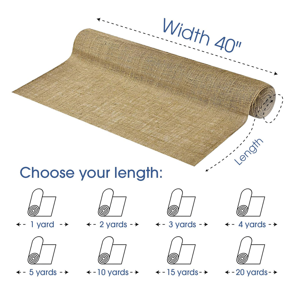 Pico Textiles 40” Wide Burlap - 1 Yard (3 Feet) - Premium Natural Burlap Fabric, Sold by The Yard - Great for Weddings, Home Crafts, Garden Fabric, Burlap Table Runner, Burlap Tablecloth WoodArtSupply