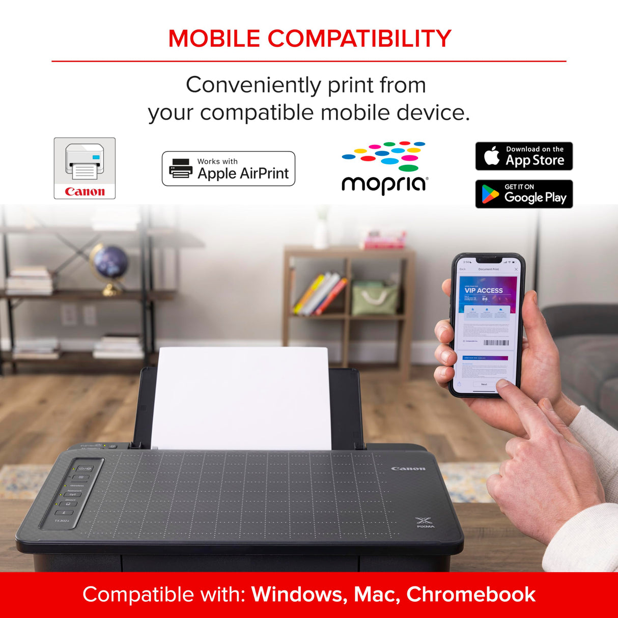 Canon USA PIXMA TS302a Wireless Inkjet Home Printer Canon