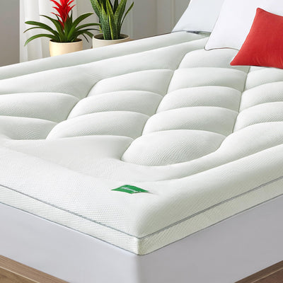 Mattress Topper Queen Size Mattress Pad,Viscose Made from Bamboo Mattress Cover,Pillow Top Mattress Topper for Back Pain Relief,Waterproof,Soft Mattress Pad(60x80 inch, White)