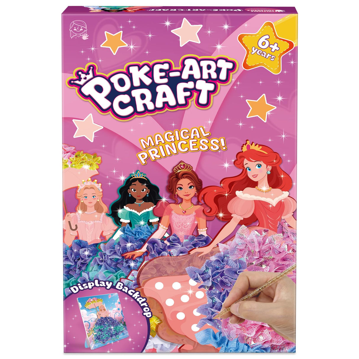 JolliBrix Poke in Kits for Girls - Princess, Arts and Crafts for Kids, Tufting Kit for Kids, Toys for Girls Ages 4 5 6 7 8+, Mess Free Art Activity, Great Gift for Birthday, Christmas JolliBrix