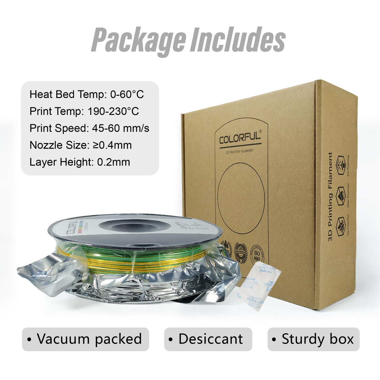 COLORFUL Silk PLA Filament 1.75mm 3D Printer Filament, Dual Color Filament, Shiny Filament 1kg Spool(2.2lbs), Silk 3D Printing Filament, Gold Green colorful