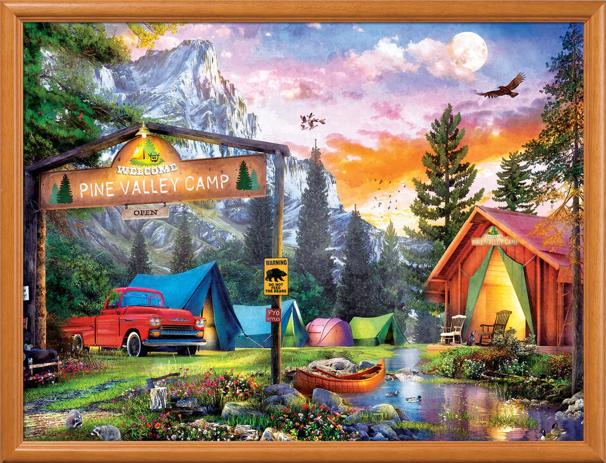 MasterPieces - 300 Piece Jigsaw Puzzle, Large EZ Grip Shapes, Pine Valley Camp, Fun for Adults, Seniors, Family, Kids, Non-Glare Finish, 18"x24" Masterpieces