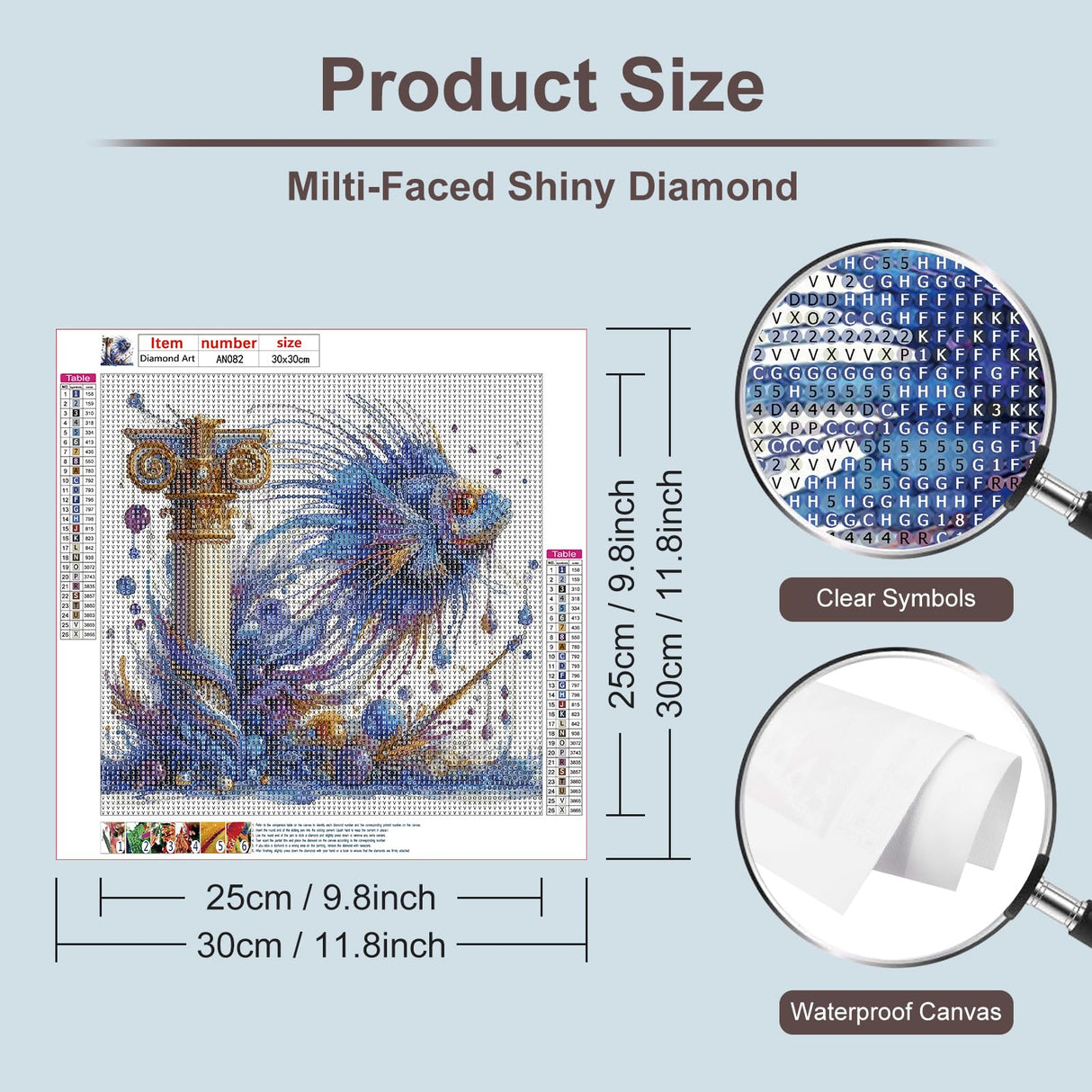 Anuver Fish Diamond Painting Kits for Adults, 5D DIY Diamond Art Kits for Beginners, Full Drill Diamond Painting Kits for Home Wall Decor, 12x12 Inch Anuver