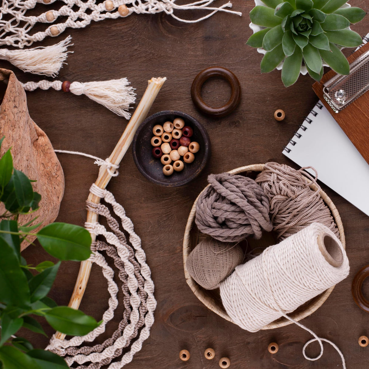 Leisure Arts Macrame Plant Pouch Kit for Adults Beginners - DIY Plant Hanger LEISURE ARTS