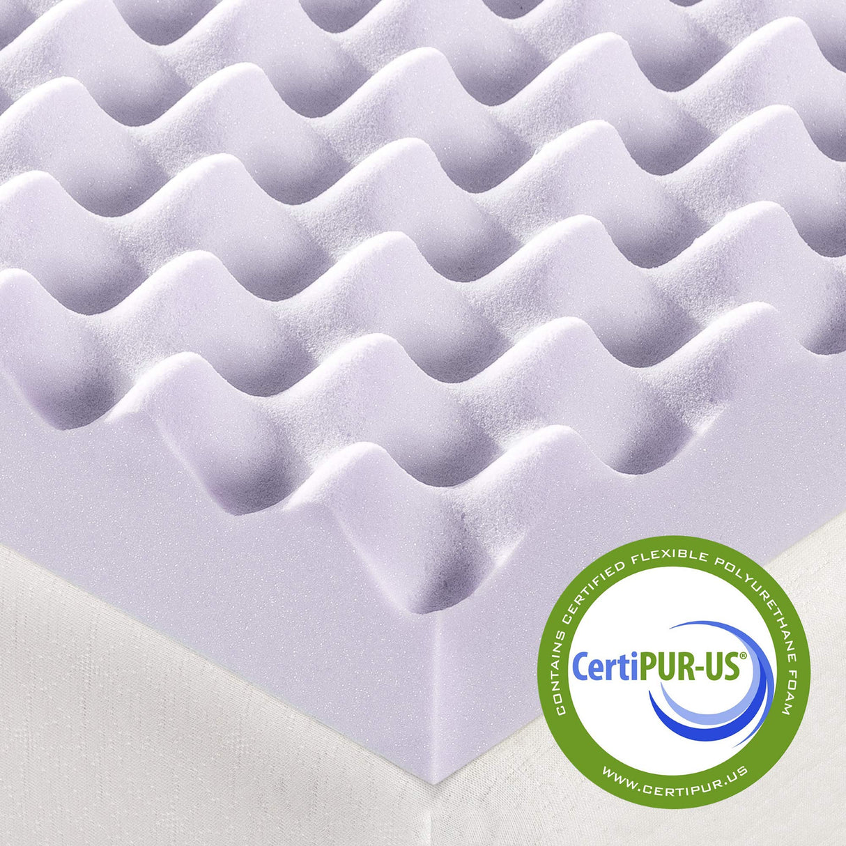 Best Price Mattress 3 Inch Egg Crate Memory Foam Mattress Topper with Soothing Lavender Infusion, CertiPUR-US Certified, Dorm Essentials, Full Best Price Mattress