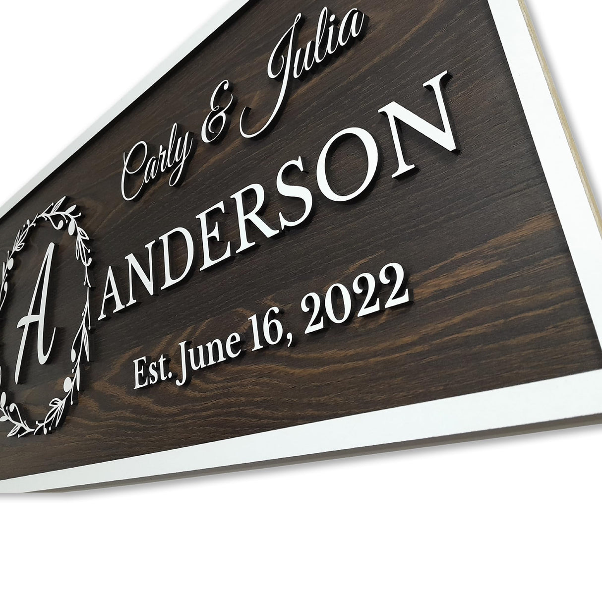 Personalized Wooden Monogram Family Name Sign with Couples Name, Custom Anniversary Gift For Wife, Last Name Plaque with Initial & Established Date, Unique Wedding Gift, Christmas Gifts for Parents aydan's unique finds