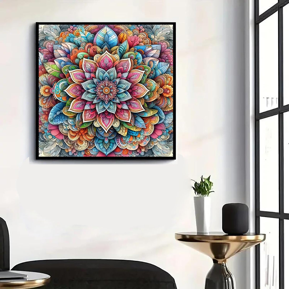 GXGLLPZBY Diamond Art Kits for Beginners,Mandala Diamond Painting Kits for Adult, 5D DIY Flower Full Drill Paint by Diamonds Dot Gem Art Painting Kits,for Home Wall Decor 13.8X13.8inch GXGLLPZBY