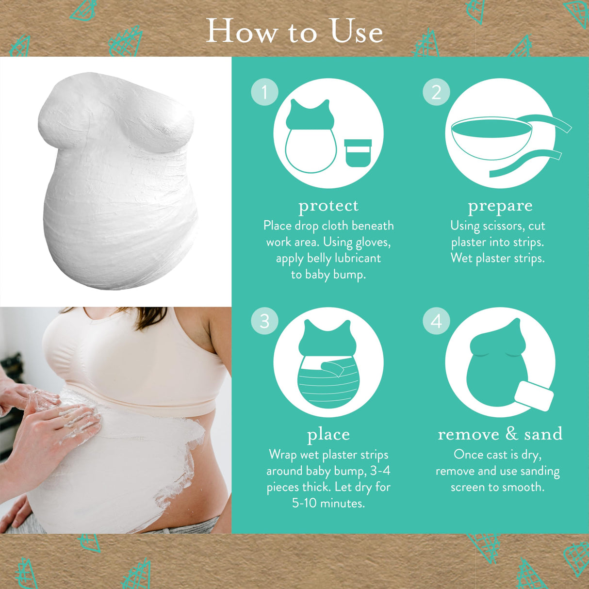 Kate & Milo Belly Casting Kit, Pregnancy Keepsake Making Kit, Easy DIY Plaster Cast Baby Bump Keepsake, Perfect For Expecting Moms and Ideal Nursery Decor Kate & Milo