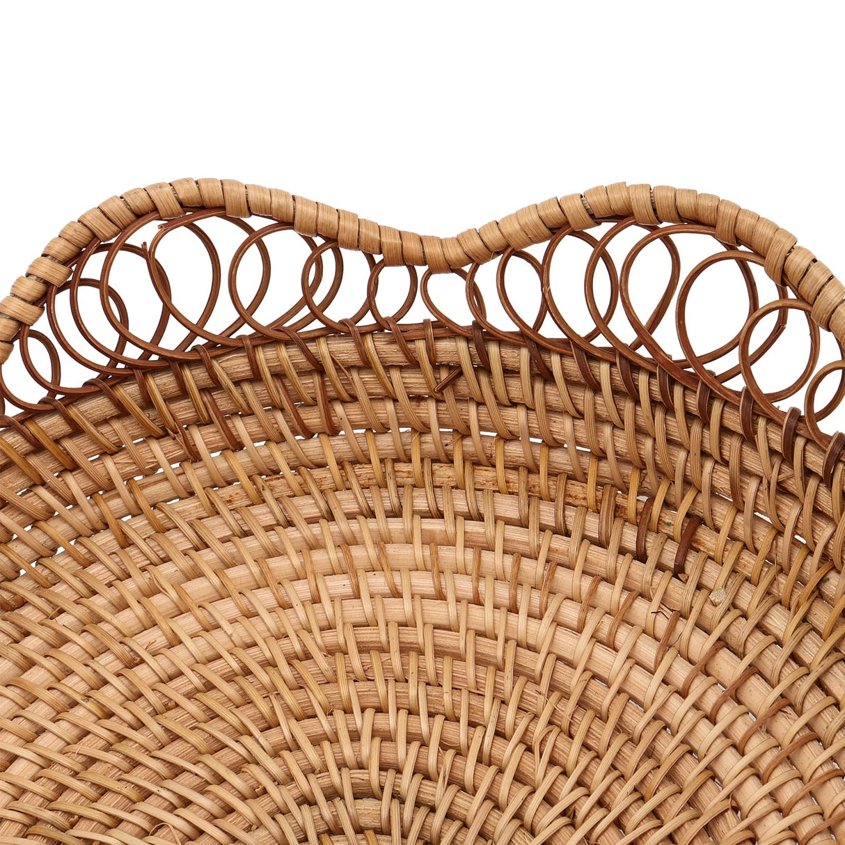 KEILEOHO 2 PCS 11.8 x 2.36 Inch Rattan Fruit Basket Round, Rattan Bread Basket, Wicker Fruit Basket, Rattan Fruit Bowl for Bread, Fruit, Vegetables, Tabletop Display KEILEOHO