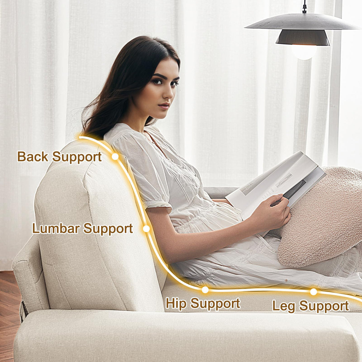 Furnimart 62" Loveseat Couch, Modern Love Seat Couches for Small Spaces, Beige Linen Sofa, Deep Seat Sofa for Living Room, Small 2 Seater Couch for Bedroom, Office Furnimart