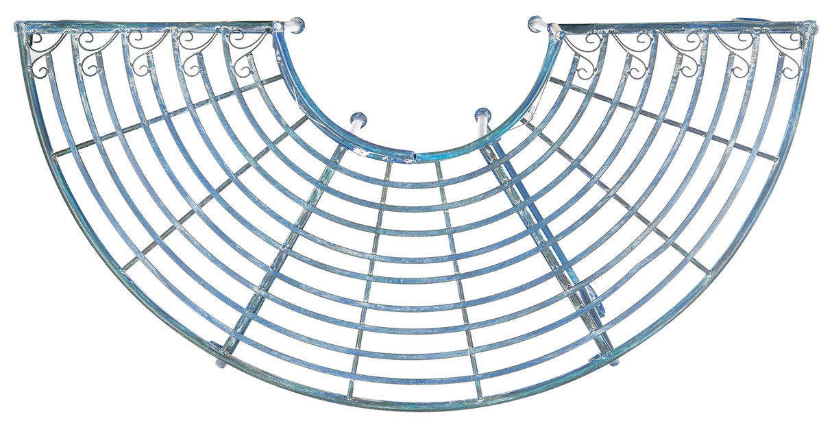 SAFAVIEH PAT5018C Outdoor Collection Abia Antique Blue Wrought Iron 50-inch Tree Bench SAFAVIEH