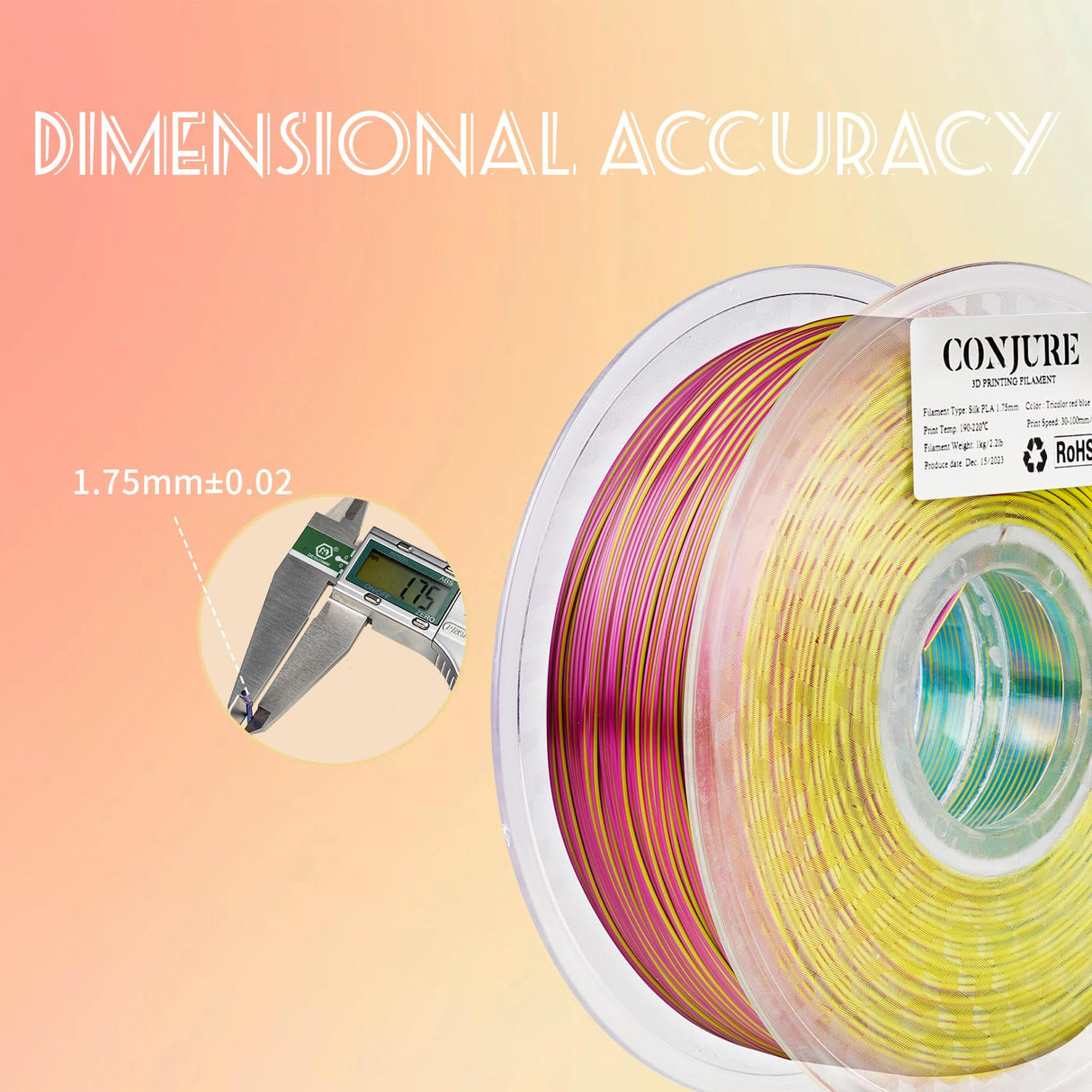 Chitu Systems Conjure Silk PLA 3D Printer Filament, 1.75mm Dual Color Filament, Silk Blue Green 3D Printing Filament 1KG/2.2lb (A-Silk PLA-Blue+Green 1kg) chitu systems