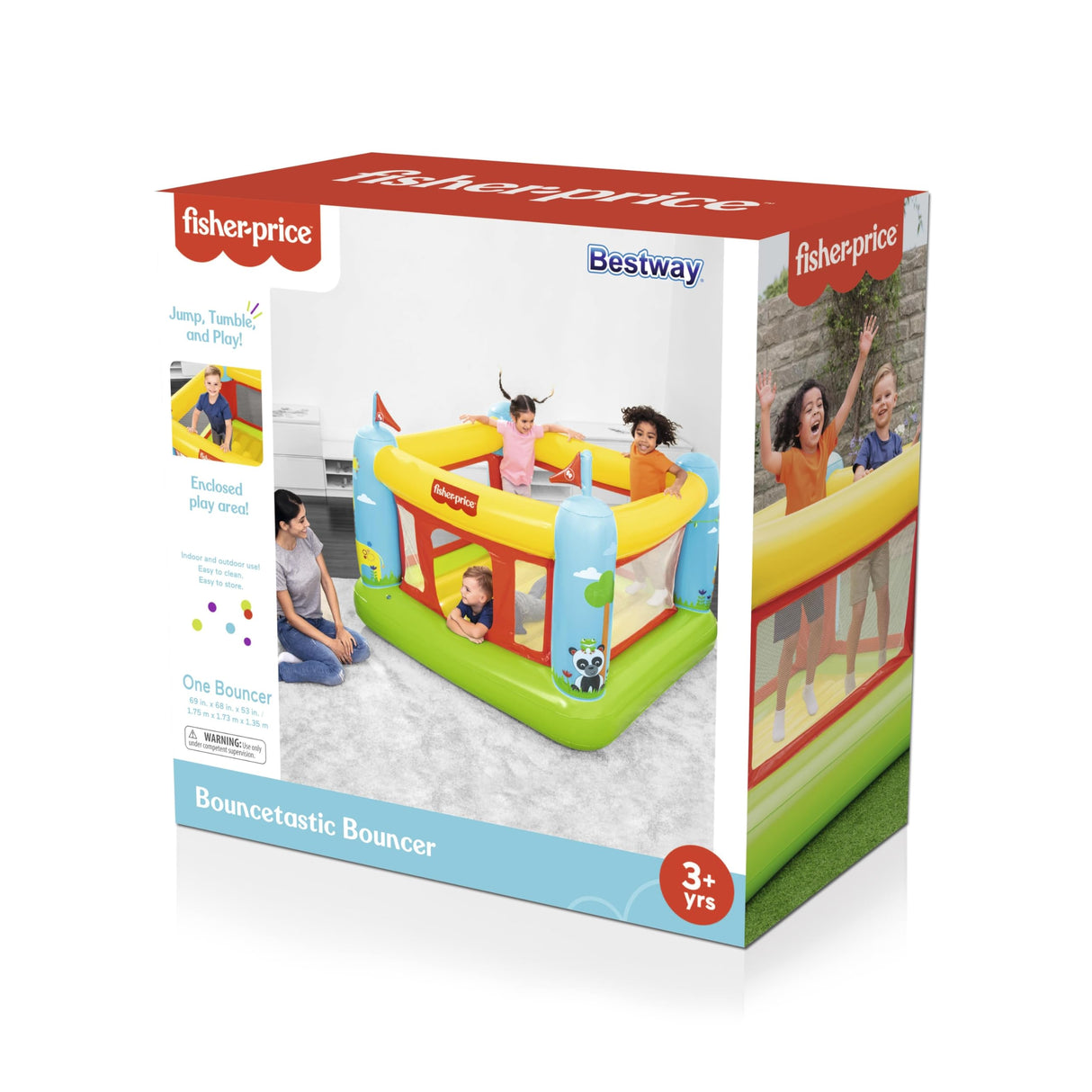 Fisher-Price Bouncetastic Inflatable Bouncer | Indoor and Outdoor Bounce House for Kids | Great for Ages 3+ Fisher-Price