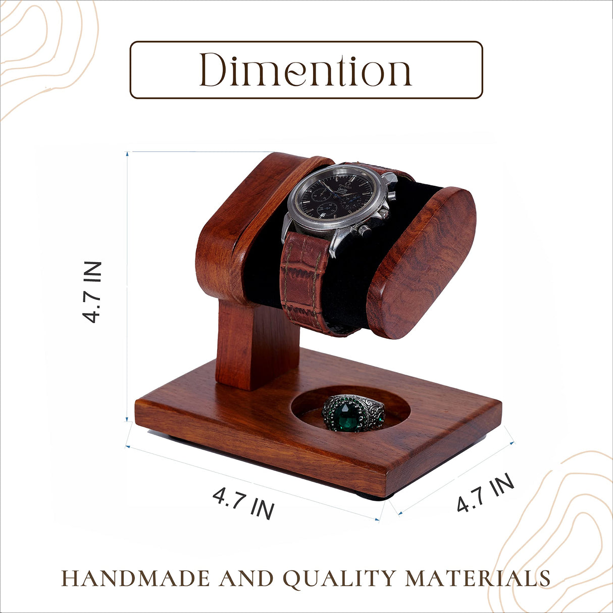 Bimoha - Watches Stand - Handmade Wood Watch Stand for Men and Women’s Collection, Watch Holder Wrist, Watch Display Tower Jewelry Organizer for Rings, Gift idea for dad, for father. Bimoha