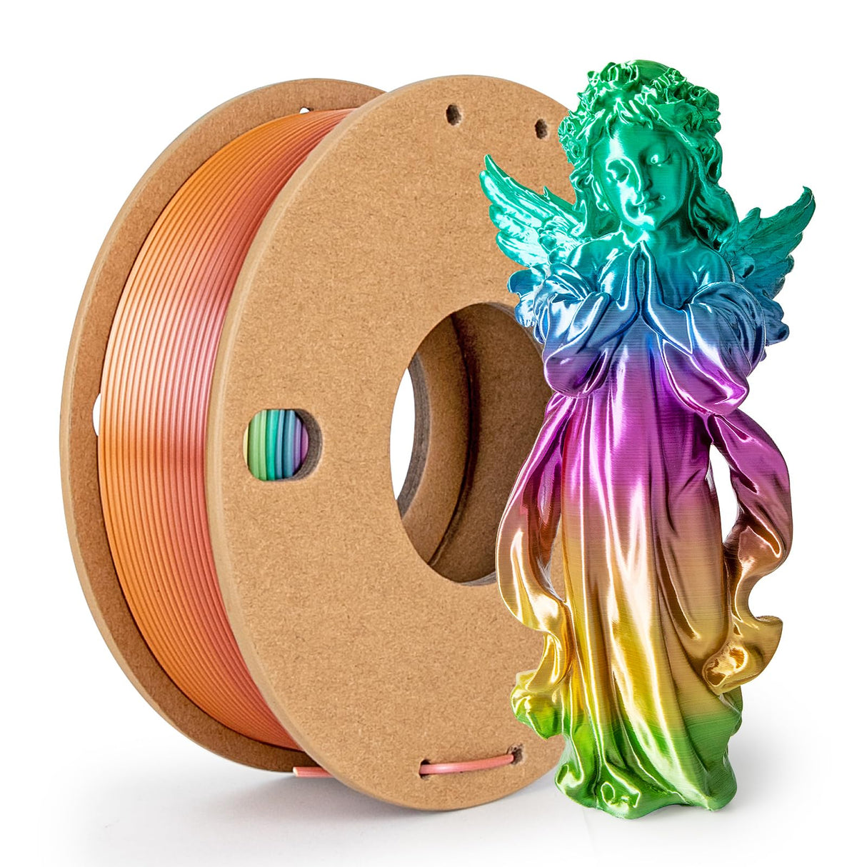 3Dgenius Silk Rainbow PLA Filament 1.75mm Silk PLA 3D Printer Filament Shiny Fast Color Changing Gradient Filament Fit Most FDM Printers, 250g Spool(0.55lbs), Candy Series 3Dgenius