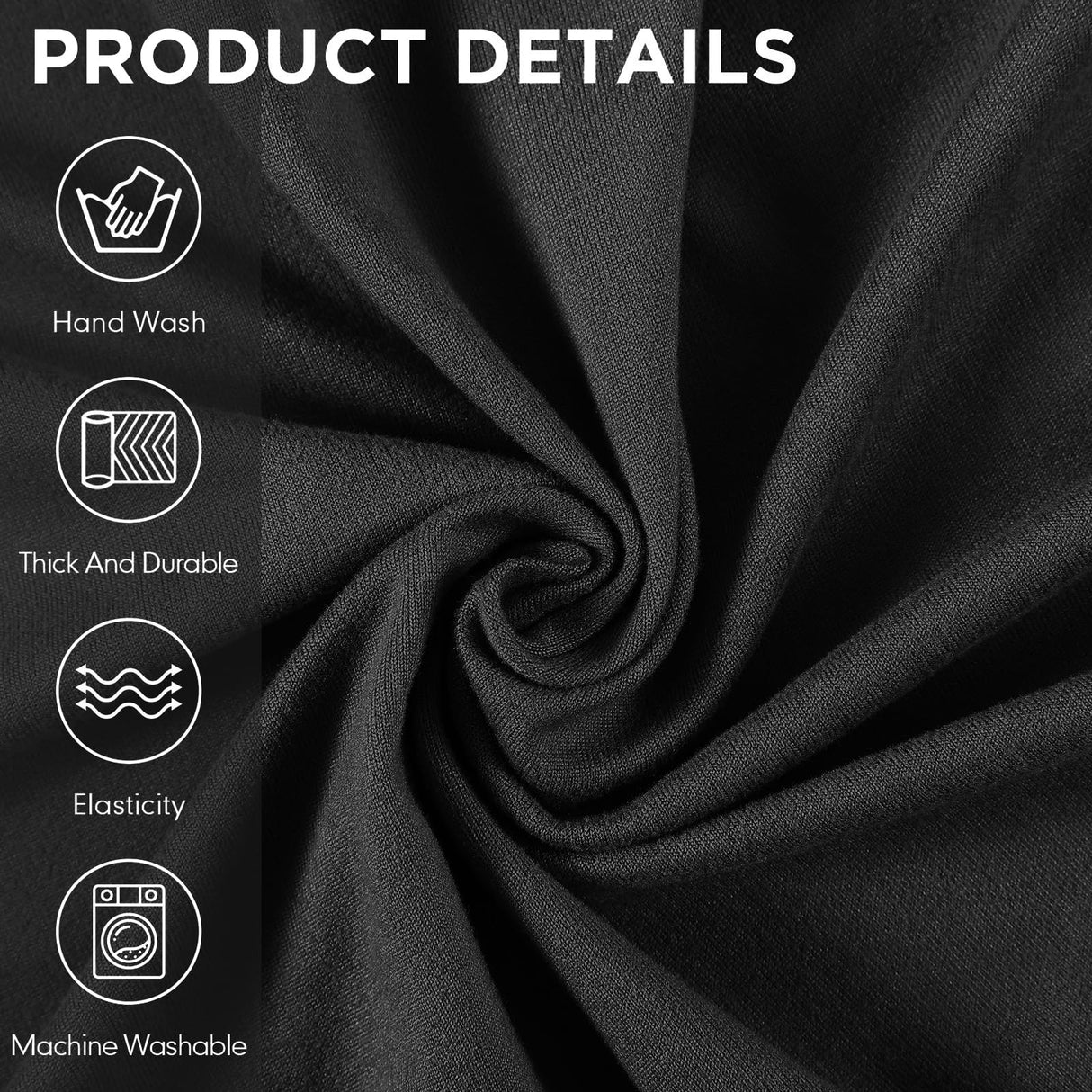 Peryiter 3 Pcs Slipcover Set for Couch Furniture Covers for Sofa Loveseat Couch Arm Chair, Form Fit Stretch, Wrinkle Free, Furniture Protector(Black,Milk Silk Spandex) Peryiter