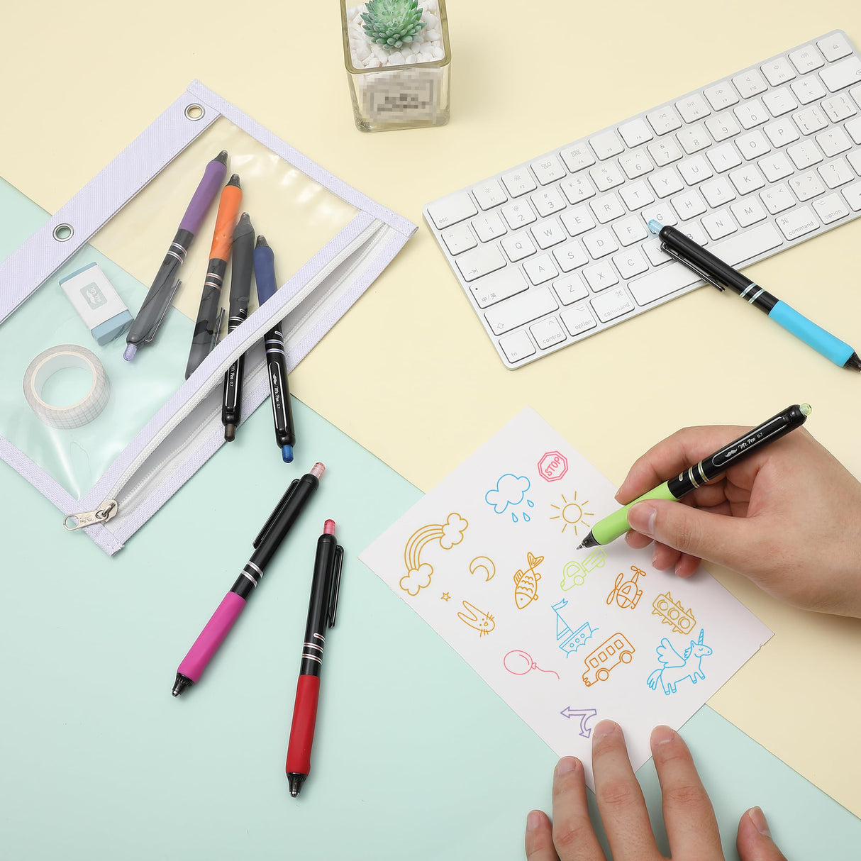 Mr. Pen- Retractable Gel Pens, 8 Pack, Vibrant Barrels, Fast Dry, Colorful Ink Gel Pens Fine Point 0.7mm, Back to School Supplies Mr. Pen