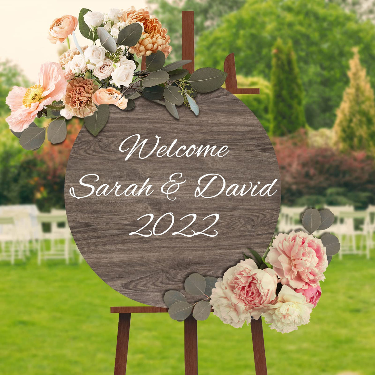 Custom Wood Sign Prsonalized Text Business 3D Home Decor, Personalized Rustic Plaque Board Hanging Wooden Name Sign for Wall Art, Customized Signs Plank Decoration Gifts for Wedding Family Farmhouse Kitchen, Round PFTPOW