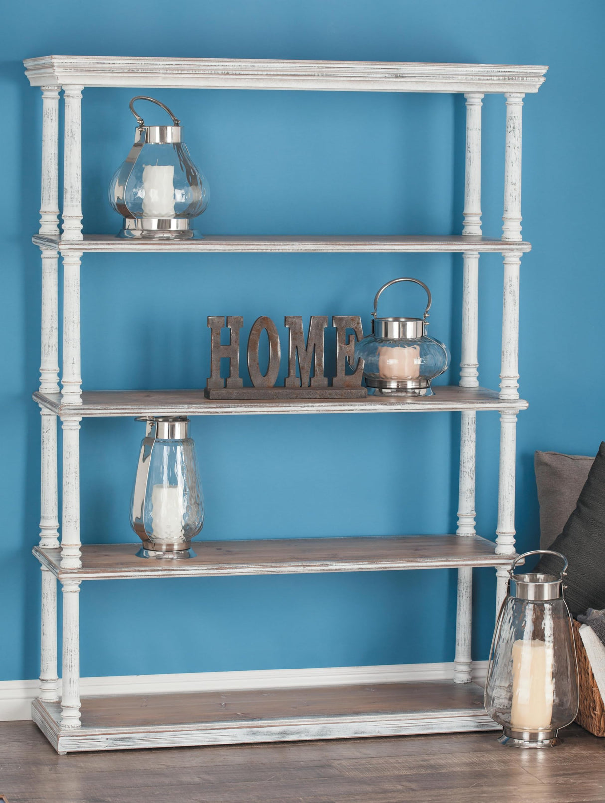 Deco 79 Farmhouse Wood Rectangle Shelving Unit, 47" x 15" x 64", Brown Deco 79