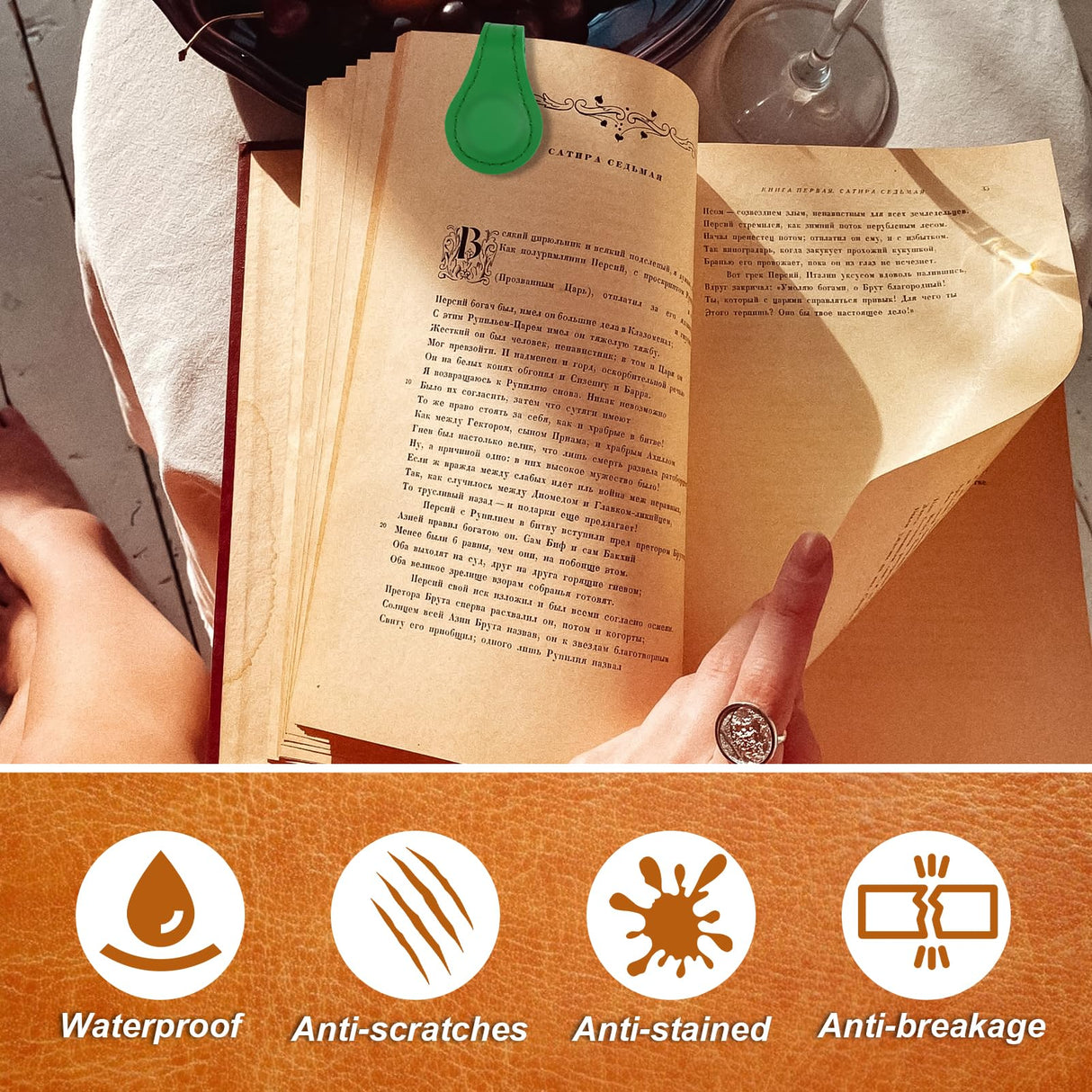 4PCS Magnetic Bookmarks, Leather Magnetic Bookmarks for Women, Double-Sided Magnetic Book Mark Clip Gift for Book Lover Readers Men Women Teachers Students, Book Accessories Mity rain