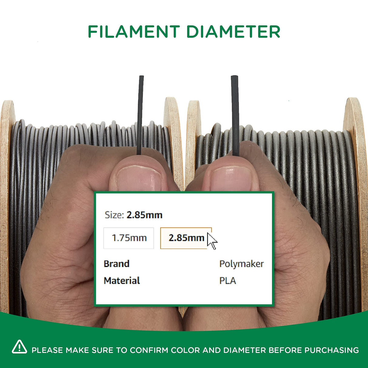 Polymaker Matte PLA Filament Matte Cotton White 2.85mm 1kg 3D Printing Filament, PolyTerra 3D Printer PLA Filament POLYMAKER