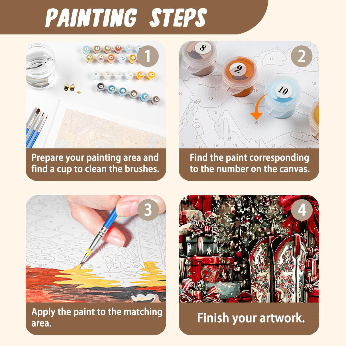 XTCIXAL Christmas Paint by Numbers Kit for Adults, Boots Paint by Number for Adults, Beginners Acrylic Canvas Painting Kits for Home Wall Decor 16x20 Inch XTCIXAL