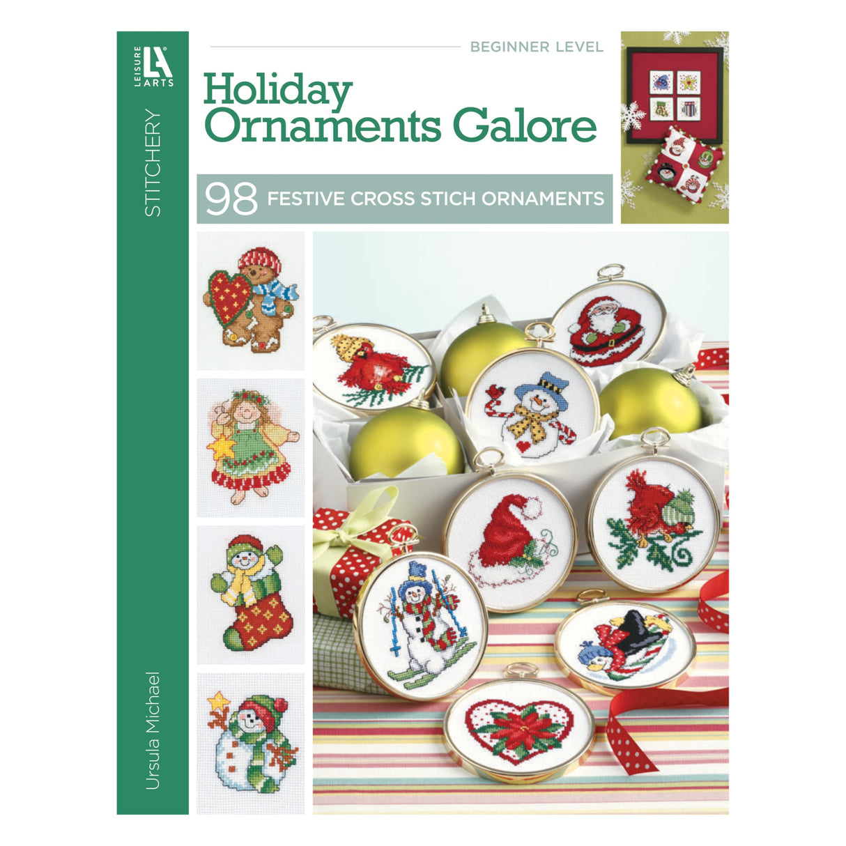 Leisure Arts Cross Stitch Holiday Ornaments Galor Cross Stitch Book- Pattern Kits from Snowmen to Elves to Woodland Creatures, 98 Christmas Ornaments Design. LEISURE ARTS