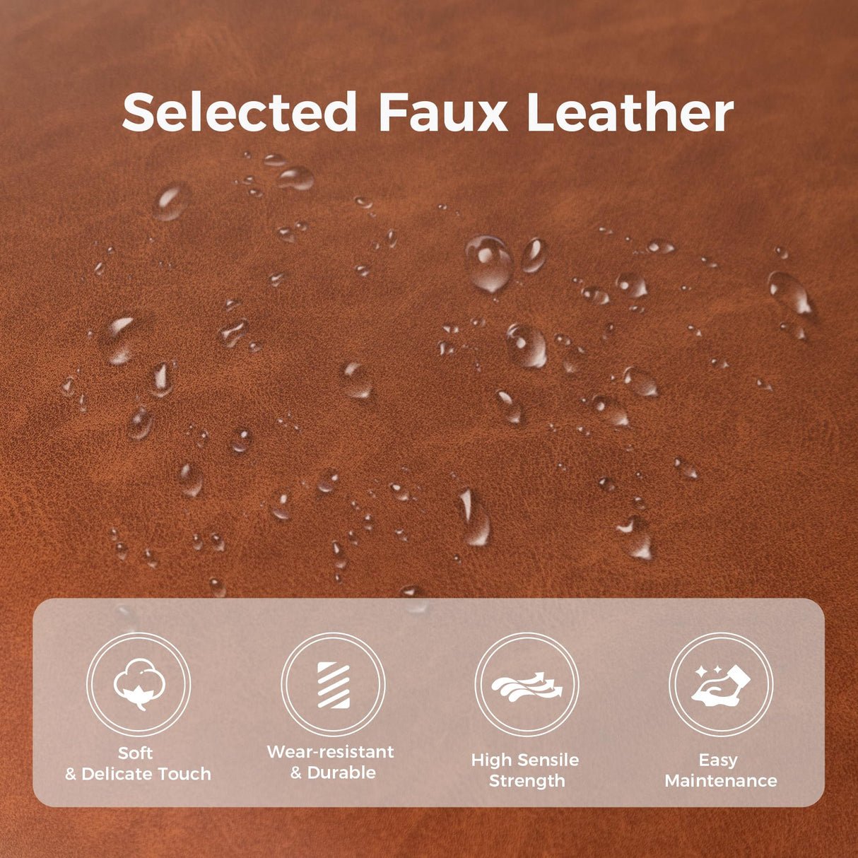 MAISON ARTS Counter Height Bar Stools Set of 3 for Kitchen Counter 24 Inch Backless Modern Barstools Industrial Upholstered Faux Leather Stools Farmhouse Island Chairs, Brown MAISON ARTS